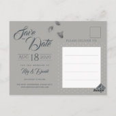 Glamour Blumengestein Save the Date Postkarte (Rückseite)