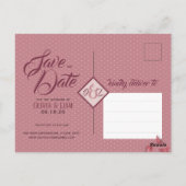 Glamour Blumengestein Save the Date Postkarte (Rückseite)