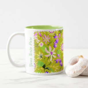 Glamour Blumengrün Zwei-Tone-Kaffee-Tasse Zweifarbige Tasse