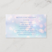 Glamour Bokeh Sparkeln Leuchten Lila und blau Visitenkarte (Rückseite)