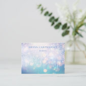 Glamour Bokeh Twinkle Lights Lila und blau Visitenkarte (Stehend Vorderseite)