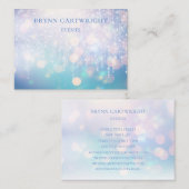 Glamour Bokeh Twinkle Lights Lila und blau Visitenkarte (Vorne/Hinten)