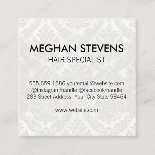 Glamour Bokeh und Glitzer Haare und Schönheit Terminkarte (Vorderseite)