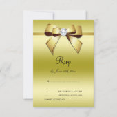 Glamour Bow & Ribbon 50. Wedding RSVP Karte (Vorderseite)