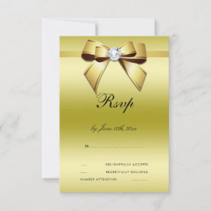 Glamour Bow & Ribbon RSVP Karte