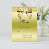 Glamour Bow & Ribbon RSVP Karte (Stehend Vorderseite)