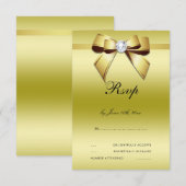 Glamour Bow & Ribbon RSVP Karte (Vorne/Hinten)