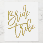 Glamour Bride Tribe Gold Glitzer Weinflasche Weinetikett (Einzelnes Label)
