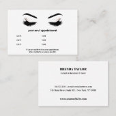 Glamour Browbar Eyelash Luxury Erinnerung Visitenkarte (Vorne/Hinten)