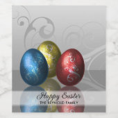 Glamour Bunte Ostereier Weinetikett (Einzelnes Label)