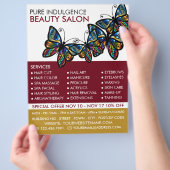 Glamour Butterflies, Beautician, Schönheitssalon Flyer (Hand)