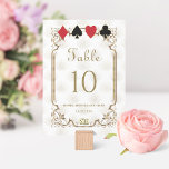 Glamour Casino Gold Tischnummer<br><div class="desc">Einzigartig Casino Royale, art Deko themed card design. Es ist im Vintagen Art Deko Stil, einem Roaring 1920er Jahre alten Hollywood-Rahmen mit Imitaten Goldfolie Fleur-de-lis, Spielkarten Anzug auf goldschwarzen Art Deco Muster Hintergrund. Verwenden Sie das Tool Personalisieren, um Ihre Informationen hinzuzufügen. Für mehr, besuchen Sie bitte meine White Gold Vegas...</div>