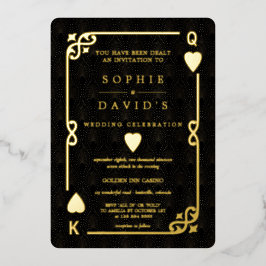 Glamour Casino Las Vegas Poker Hochzeit Real Folieneinladung