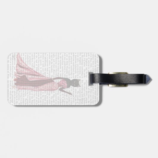 Glamour Cat in Rosa 2 Gepäckanhänger (Rückseite horizontal)
