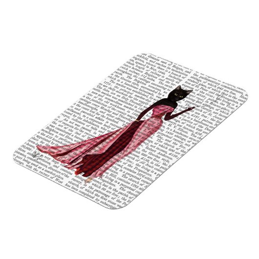 Glamour Cat in Rosa 2 Magnet (Linke Seite)