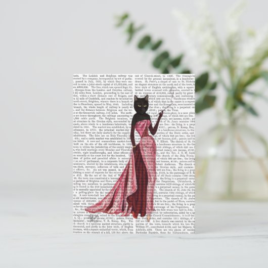 Glamour Cat in Rosa 2 Postkarte (Stehend Vorderseite)