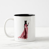 Glamour Cat in Rosa 2 Zweifarbige Tasse (Links)