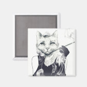 Glamour Cat Magnet (Vorderseite/Rückseite)