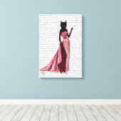 Glamour Cat Pink Leinwanddruck (Insitu (Holzboden))