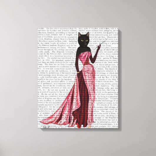 Glamour Cat Pink Leinwanddruck (Vorderseite)