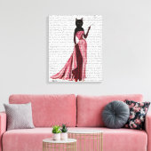 Glamour Cat Pink Leinwanddruck (Insitu (Wohnzimmer))