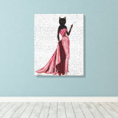 Glamour Cat Pink Leinwanddruck (Insitu (Holzboden))