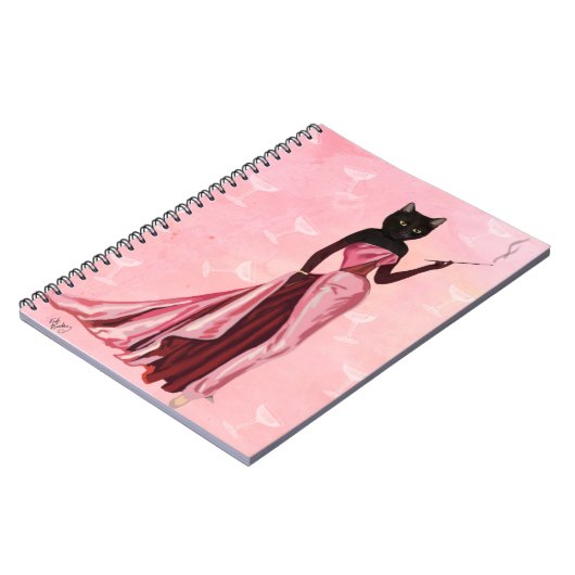 Glamour Cat Pink Notizblock (Linke Seite)