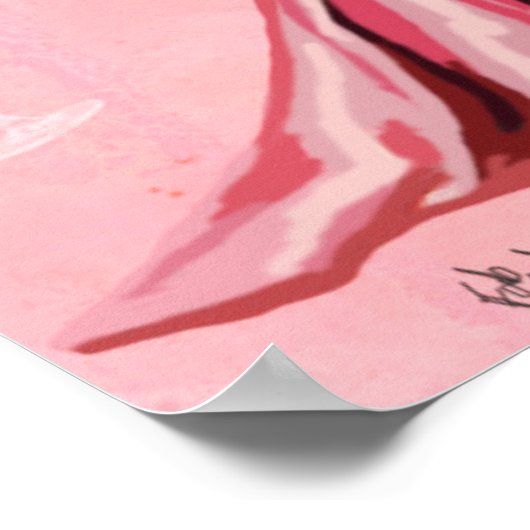 Glamour Cat Pink Poster (Ecke)