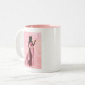 Glamour Cat Pink Zweifarbige Tasse (Vorderseite Links)