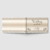 Glamour Champagne Damask Metallic Wedding Gästebuch (Voll)