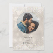 Glamour Champagne Glitzer Foto Hochzeit Save The Date (Rückseite)