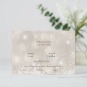 Glamour Champagne Glitzer Luxury Wedding RSVP Karte (Stehend Vorderseite)