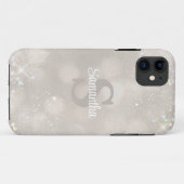Glamour Champagne Glitzern Monogram Case-Mate iPhone Hülle (Rückseite (Horizontal))