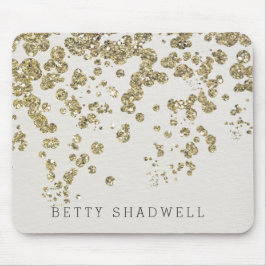 Glamour Champagne Gold Confetti auf Elfenbein Mousepad