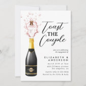 Glamour Champagne Toast Engagement Party Einladung (Vorderseite)