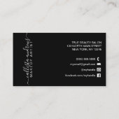 Glamour Chic Glitzer Typografy Makeup Visitenkarte (Rückseite)