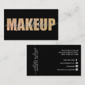 Glamour Chic Glitzer Typografy Makeup Visitenkarte (Vorne/Hinten)