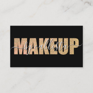 Glamour Chic Glitzer Typografy Makeup Visitenkarte