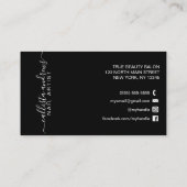 Glamour Chic Glitzer Typografy Nail Artist Visitenkarte (Rückseite)