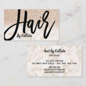 Glamour Chic Gold Glitzer Marmorhair Stylist Visitenkarte (Vorne/Hinten)