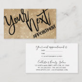 Glamour Chic Gold Glitzer Sequins Moderne Terminkarte (Vorne/Hinten)