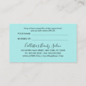 Glamour Chic Mint Gold Glitzer Moderne Empfehlungskarte (Rückseite)