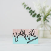 Glamour Chic Mint Rose Gold Glitzer Moderne Terminkarte (Stehend Vorderseite)