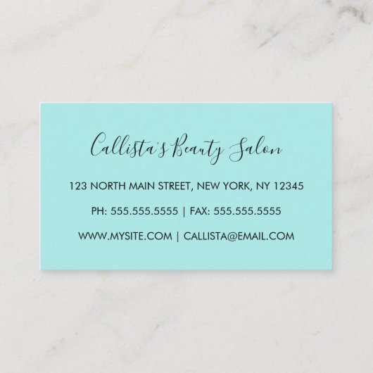 Glamour Chic Mint Silver Glitzer Moderner Treuekarte (Rückseite)