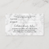 Glamour Chic Modern Silver Glitzer Marmor Empfehlungskarte (Rückseite)