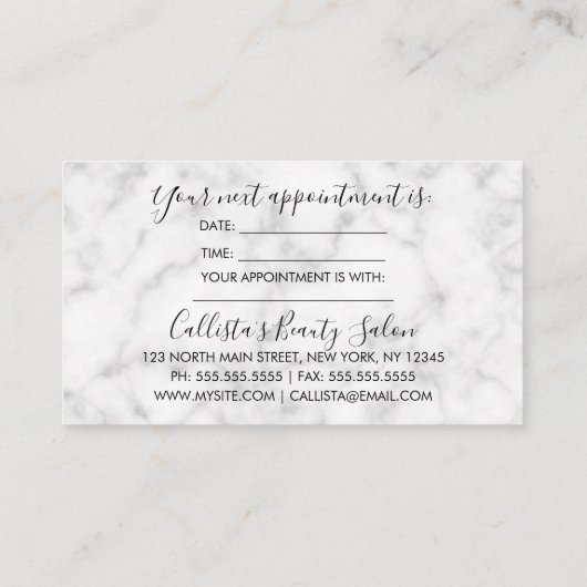 Glamour Chic Modern Silver Glitzer Marmor Terminkarte (Rückseite)