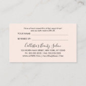 Glamour Chic Rose Gold Glitzer Pink Moderne Empfehlungskarte (Rückseite)