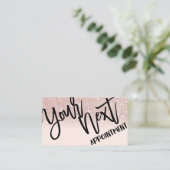 Glamour Chic Rose Gold Glitzer Pink Moderne Terminkarte (Stehend Vorderseite)