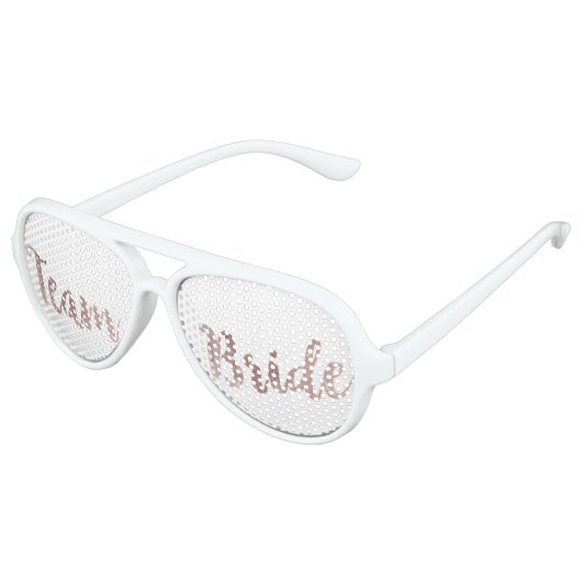 Glamour Chic Rose Gold Team Bride Sonnenbrille (Schrägansicht)
