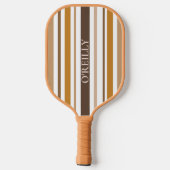 Glamour Chic Stripe Muster | Modernes Monogramm Pickleball Schläger (Rückseite)